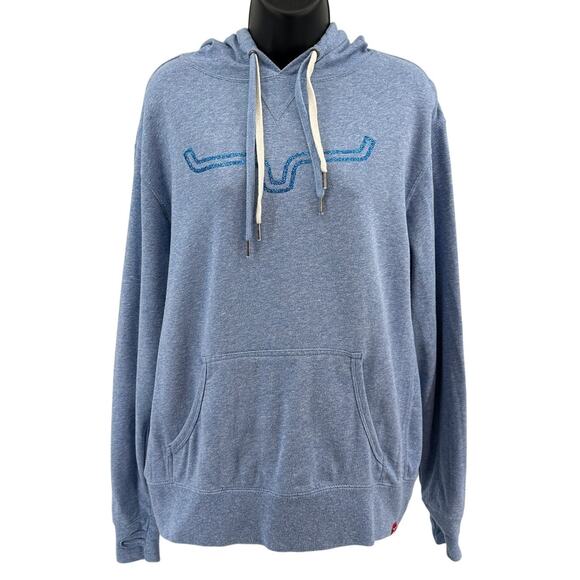 Kimes Ranch Hoodie WMNS M Light Blue Pullover French Terry Drawstring Sweatshirt - Picture 1 of 5